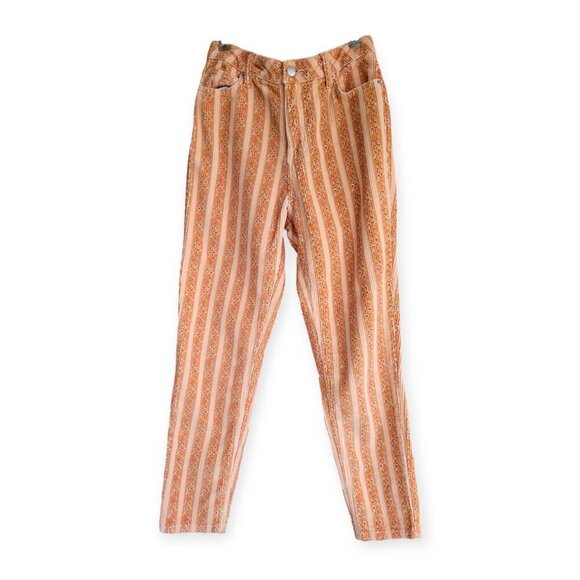 BDG Mom High Rise Peach Pink Floral Corduroy Pants Size 26 Cute Everyday Look - Picture 3 of 12